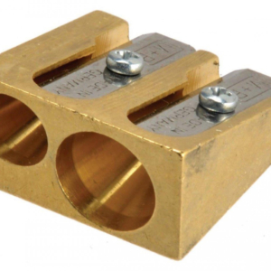 Wedge Double Hole Brass Pencil Sharpener