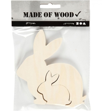 Wooden 2pc Rabbit Figure