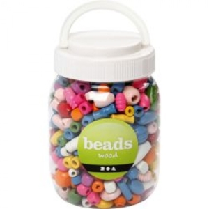 Wooden Coloured Beads