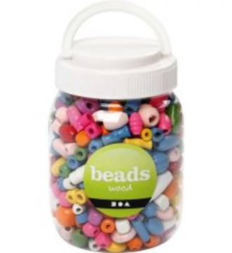Wooden Coloured Beads