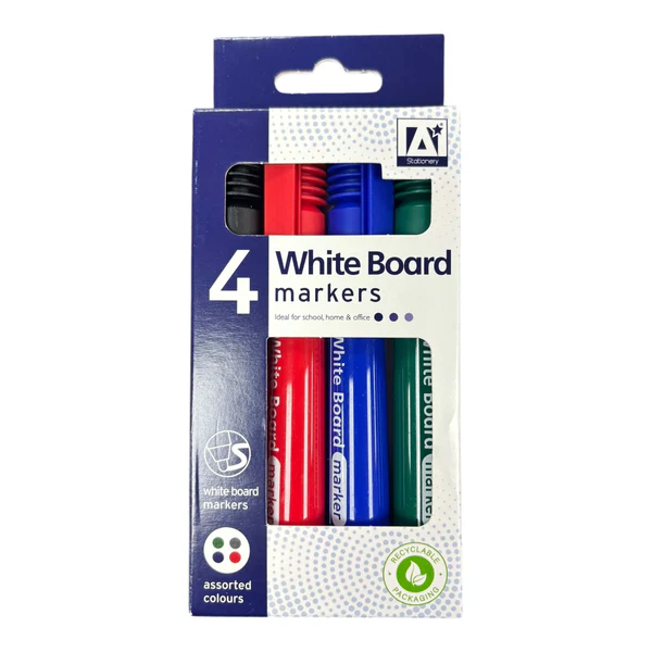 A* Stationery White Board Markers 4 pk