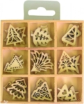 Christmas wooden silhouette mini decorations 27 in a pack