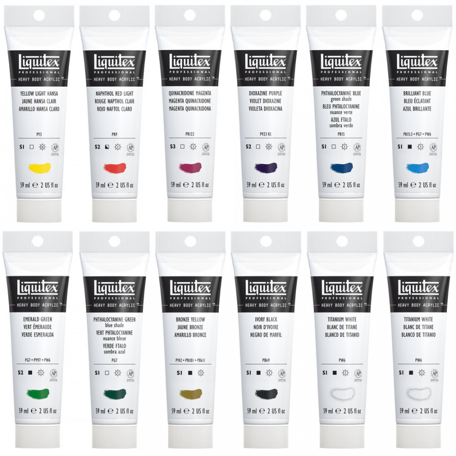 Liquitex Professional Heavy Body Acrylic Classics Set - 12 x 59ml - Image 2