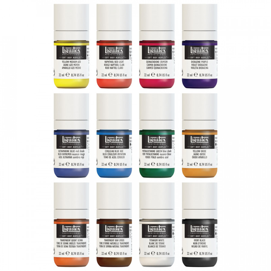 Liquitex Professional Soft Body Acrylic Essentials Set 12 x 22ml - Image 2