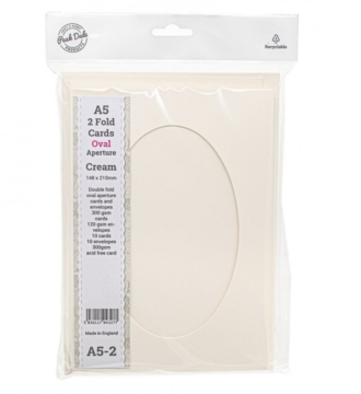 A5 2 Fold Cards Cream - Oval