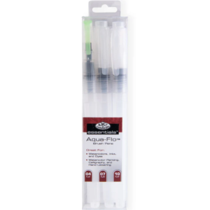Royal & Langnickel Essentials Aqua Flo Plastic Refillable Brush Pens Pk 3