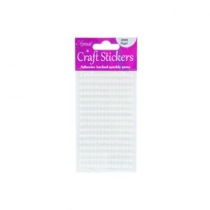 ADHESIVE BACKED GEMS  WHITE PEARL