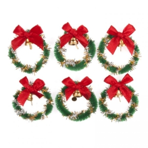 Christmas Wreath With Bells Pk 6