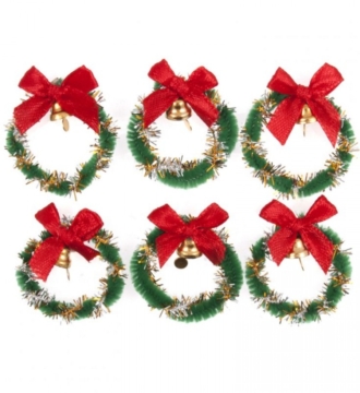 Christmas Wreath With Bells Pk 6