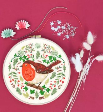Bothy Threads Folk Swallows Embroidery Kit Artwork By Kathy Pilcher
