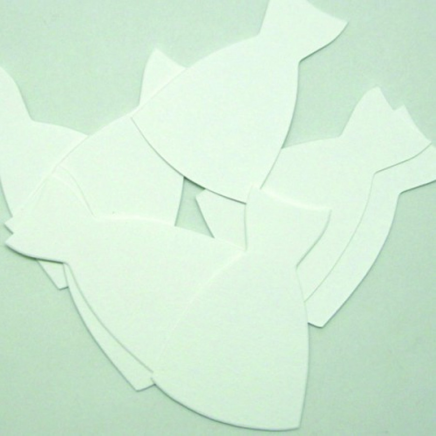 Paper Cellar Embellishments - Wedding Dresses White