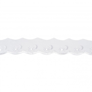 Trim lace Broderie Anglaise Scalloped  White