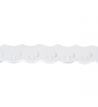 Trim lace Broderie Anglaise Scalloped  White