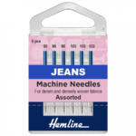 Hemline Sewing Machine Needles: Jeans: Heavy Mixed: 5 Pieces