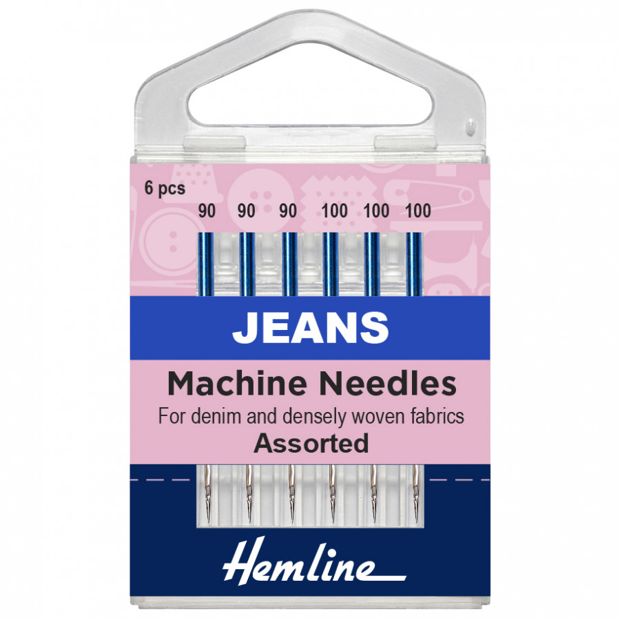 Hemline Sewing Machine Needles: Jeans: Heavy Mixed: 5 Pieces