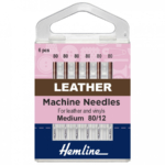 Hemline Sewing Machine Needles: Leather: Medium 80/12: 5 Pieces