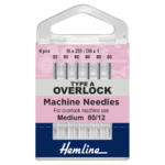 Hemline Overlock/Serger Machine Needles: Type A: 80/12: 6 Pieces