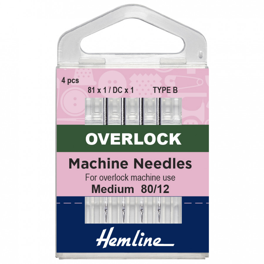 Hemline Overlock/Serger Machine Needles: Type B: 80/12: 3 Pieces