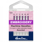 Hemline Sewing Machine Needles: Embroidery: Mixed: 5 Pieces