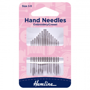 Hemline Hand Sewing Needles - Embroidery/Crewel Size 3-9
