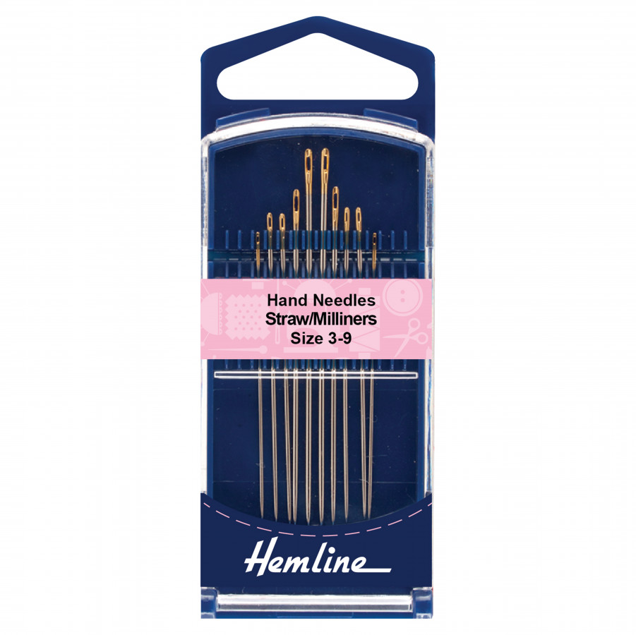 Hemline Premium Hand Sewing Needles Straw/Milners Sizes 3-9