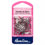 Hemline Hooks and Eyes - Nickel Size 9
