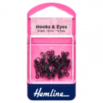 Hemline Hooks and Eyes - Black Size 1