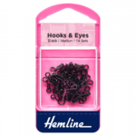 Hemline Hooks and Eyes - Black Size 2