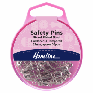 Hemline Nickel Plated Safety Pins - 27mm