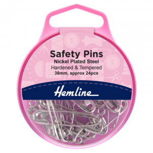Hemline Nickel Plated Safety Pins - 38mm