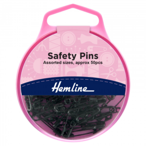Safety Pins Assorted - Black (Pack of 50)
