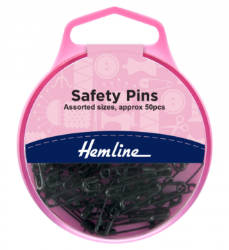 Safety Pins Assorted - Black (Pack of 50)