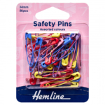 Hemline Assorted Colour Safety Pins - 34mm