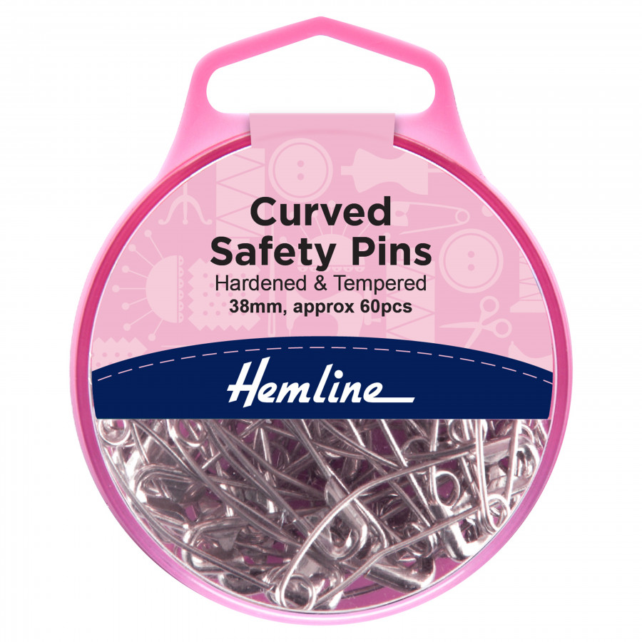 Hemline Curved Safety Pins - 38mm
