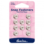Hemline Sew-On Snap Fasteners - Nickel 11mm