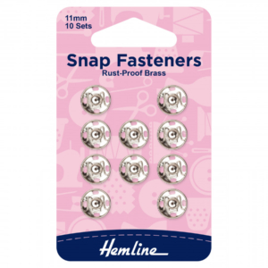 Hemline Sew-On Snap Fasteners - Nickel 11mm