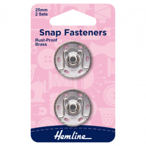 Hemline Sew-On Snap Fasteners - Nickel 25mm