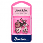 Hemline Hook & Bar Fasteners - Nickel Large