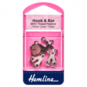 Hemline Hook & Bar Fasteners - Nickel Large