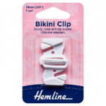 Hemline Bikini Clip - White - 19mm