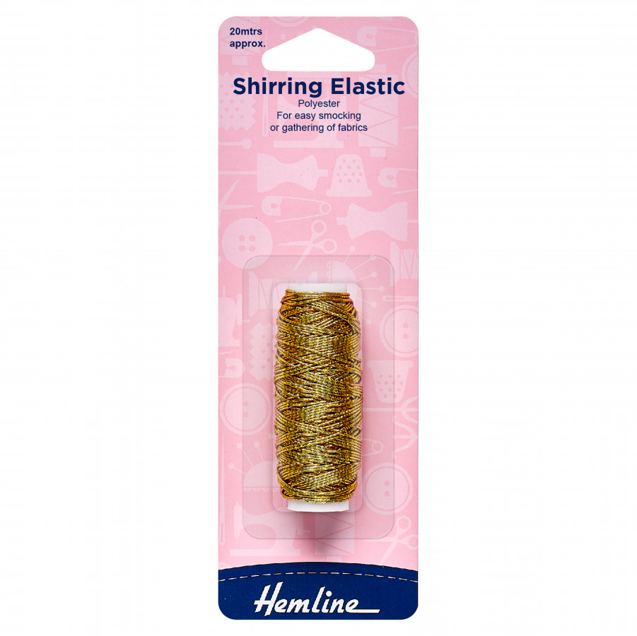 Hemline Shirring Elastic - Gold - 0.75mm x 20m