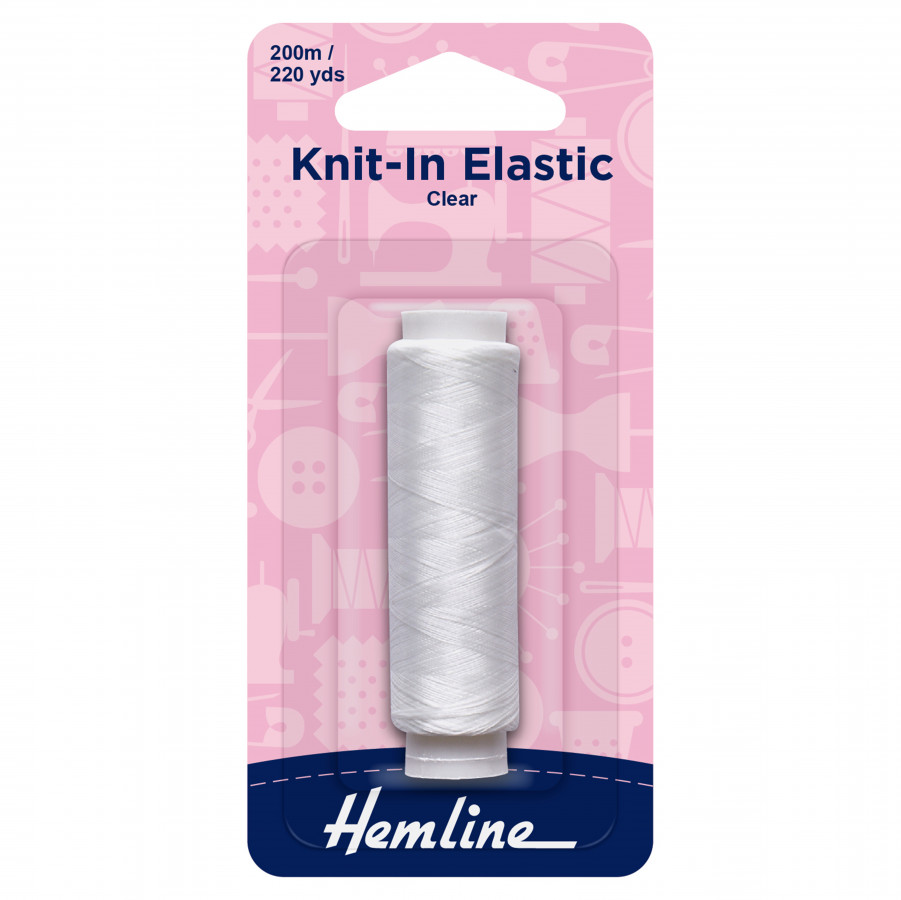 Hemline Knit-In Elastic - Clear - 200m