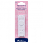 Hemline Hook & Loop Self Adhesive Velour Dots - White - 20mm