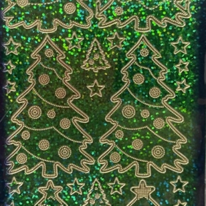Starform Holographic Green Christmas Trees & Stars