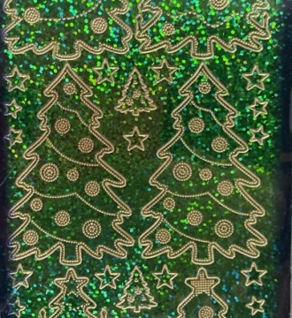 Starform Holographic Green Christmas Trees & Stars