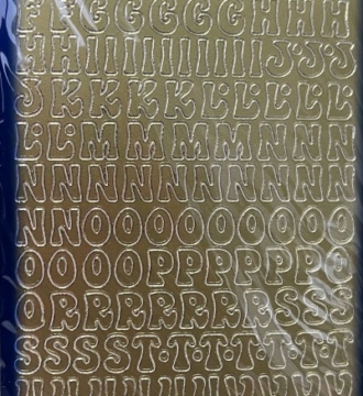 Peel Off Alphabet Letters Gold, Silver, Red, Green & White