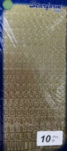 Peel Off Alphabet Letters Gold, Silver, Red, Green & White