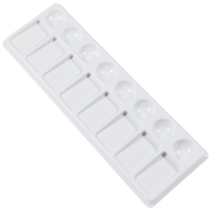 Rectangular White Plastic Painting Palette - 16 Well