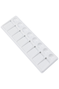Rectangular White Plastic Painting Palette - 16 Well