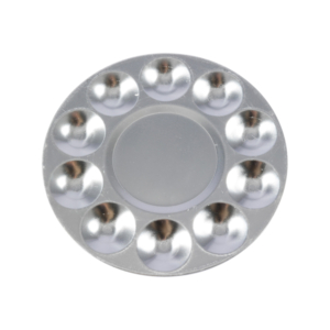 Round Aluminium Painting Palette - 10 Well